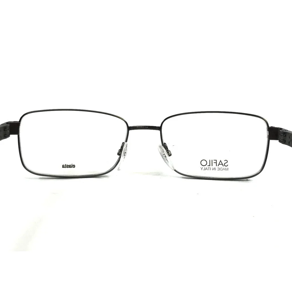 Safilo Elasta Eyeglasses Frames SA1068 UMV Gunmetal Gray Horn Wire Rim 54-18-140